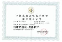 中国建设文化艺术协会团体会员证
